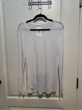 Active USA Women's Long Sleeve Crewneck Top - White